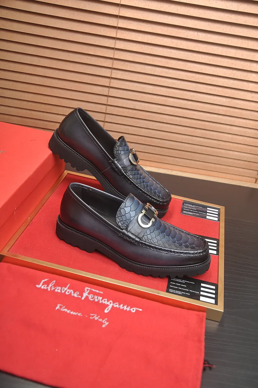 Men's Men's Shoes💰560💶[[HERMES]] (High-end Niuli) New 🍀 HERMES - top version of Ferragamo's classic casual leather shoes! Made of imported original cowhide, the inner top layer is comfortable cowhide lining! Original wear-resistant rubber outsole! High quality products! Code number 38-45 (45 customized)